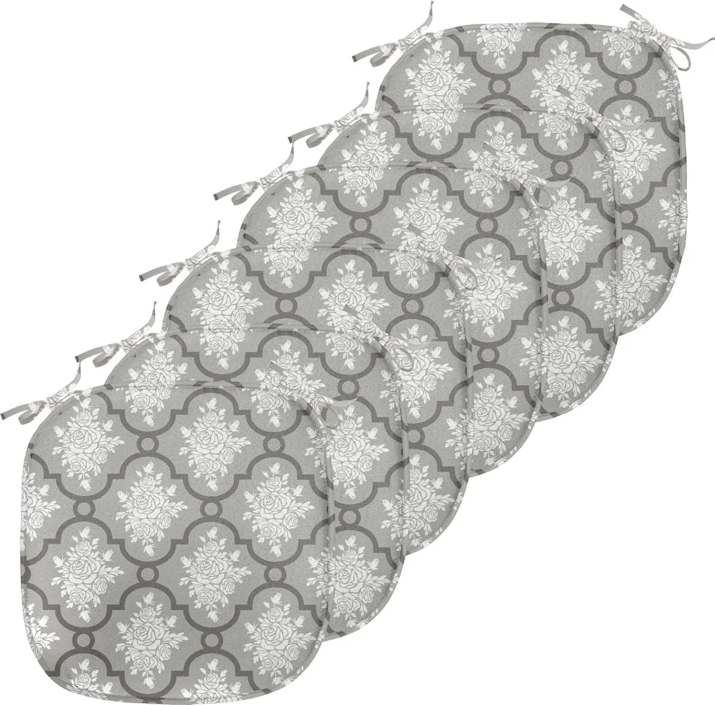 Coussins décoratifs avec sangles 40x40 cm lot de 6 motifs damas gris chic