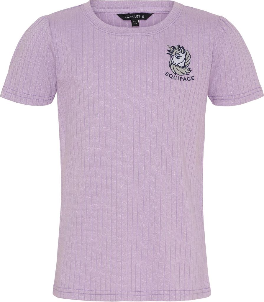 Equipage Kinder T-Shirt Alexi lavender SS26 mit Einhorn Stickerei, Größe:152