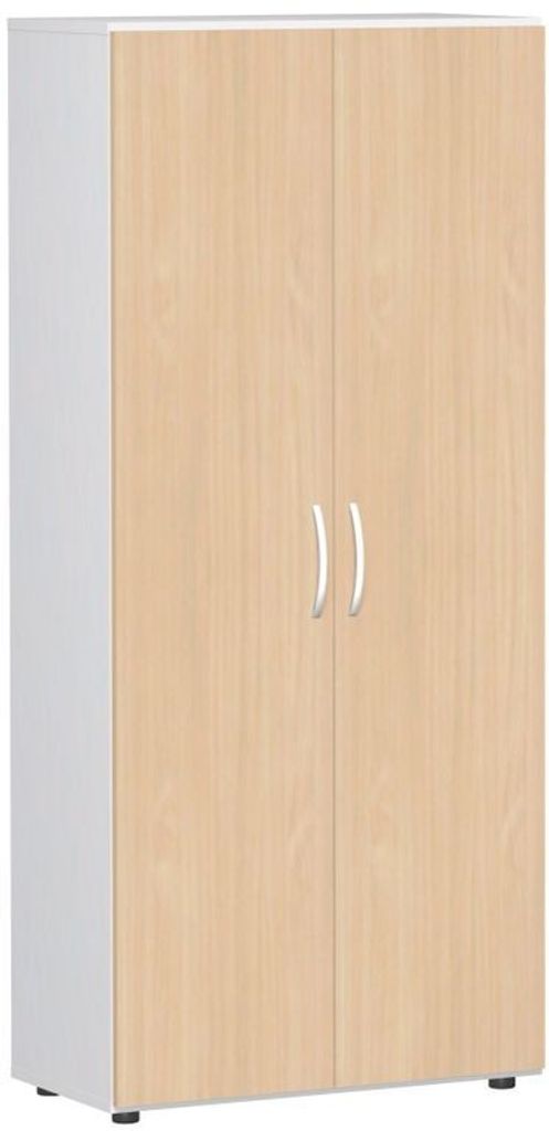 Geramöbel Flügeltürenschrank mit Standfüßen, inkl. Türdämpfer, abschließbar, 800x420x1808, braun/Weiß, S-385100-BW