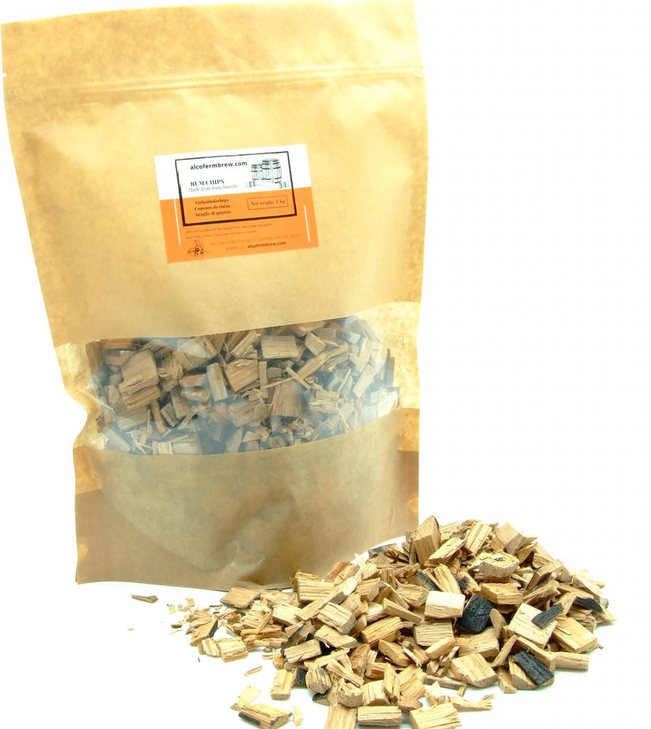 Eichenholzchips - RUM 1kg, Eichenholz Chips Holzspäne Eichenholzspäne