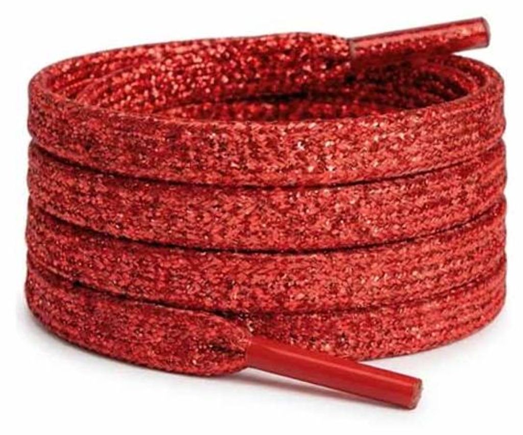 schnuersenkel glitzer flach rot