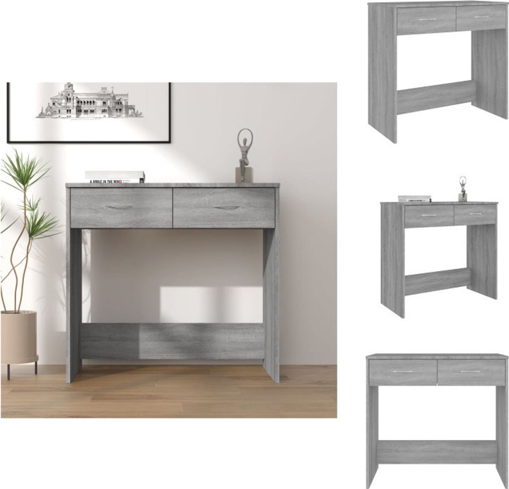 vidaXL Schreibtisch Grau Sonoma 80x40x75 cm Holzwerkstoff - Schreibtische