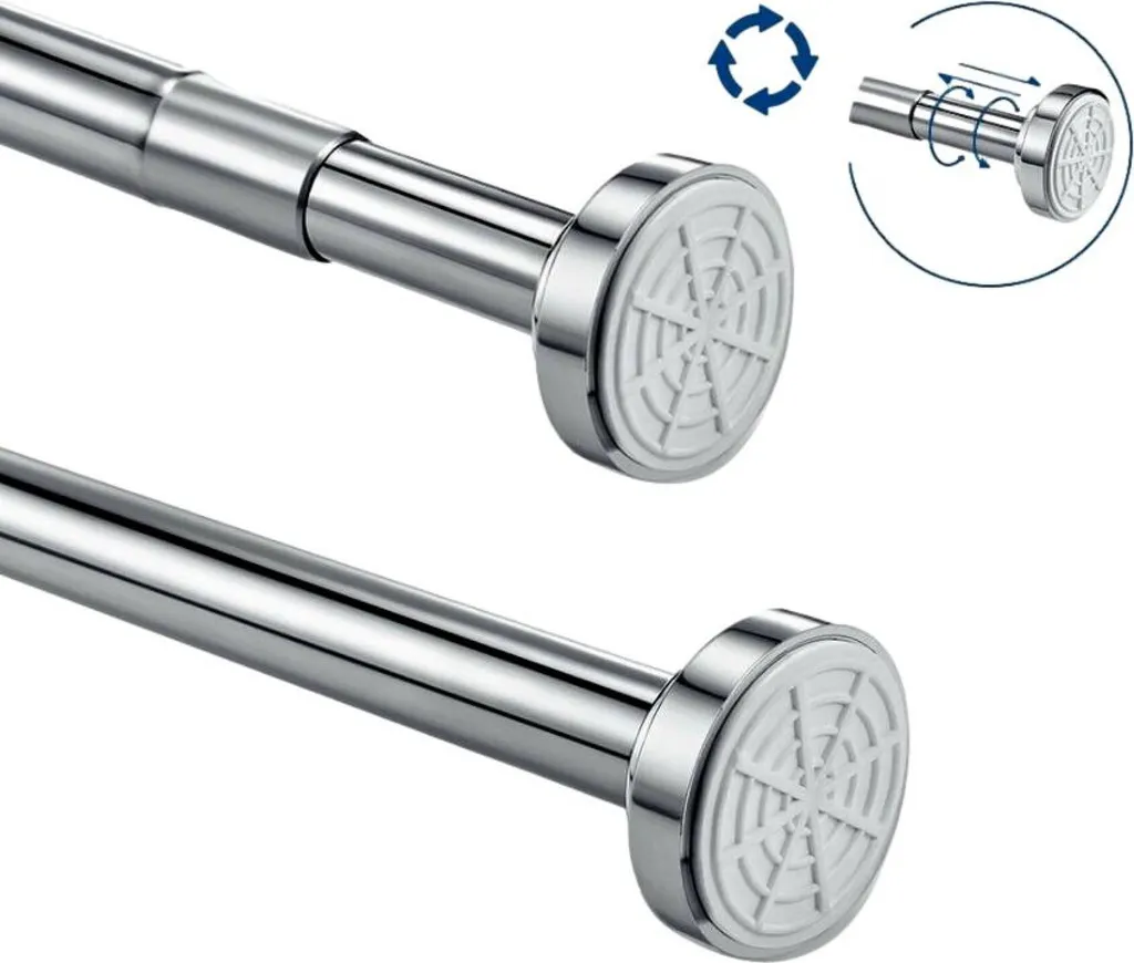 Barre de douche extensible en inox 55 à 85 cm fixation par pression - 7