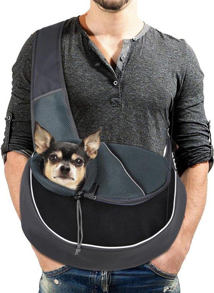 Premium Handsfree Hunde- und Katzentrage mit atmungsaktiver Mesh-Technologie - 6kg - Wanderrucksack mit verstellbarer Schulterband- und Schutzfunkt...
