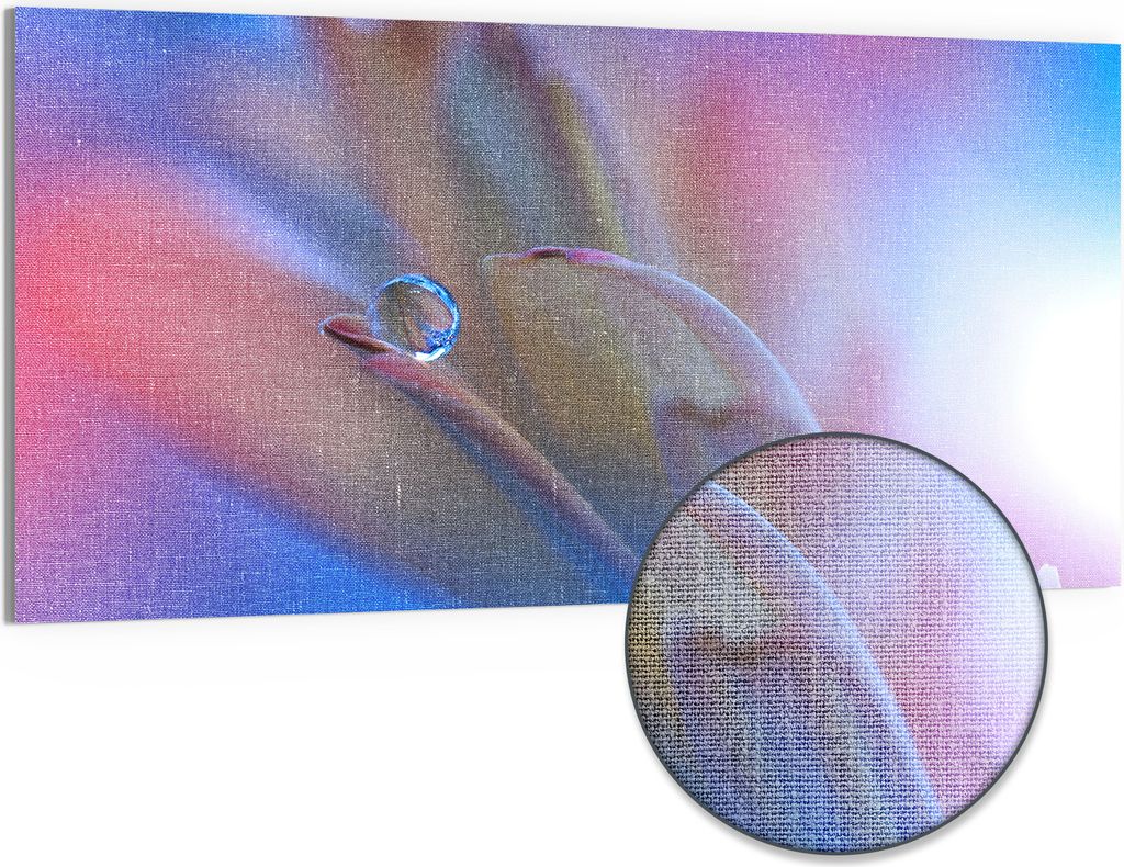 DEQORI Hybrid Leinwand Bild 100x50 cm 'Reine Harmonie' Wandbild Glas flach modern
