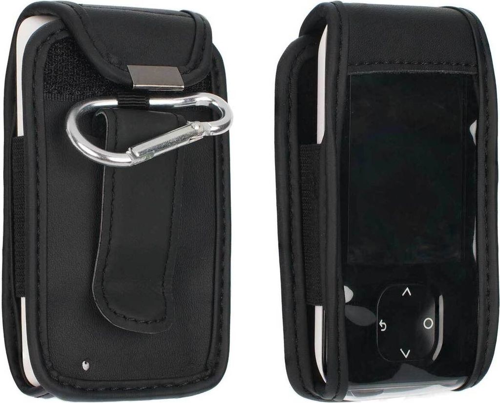 caseroxx Ledertasche mit Gürtelclip kompatibel mit Dexcom G7 / ONE+ aus Echtleder, Tasche mit Gürtelclip und Sichtfenster