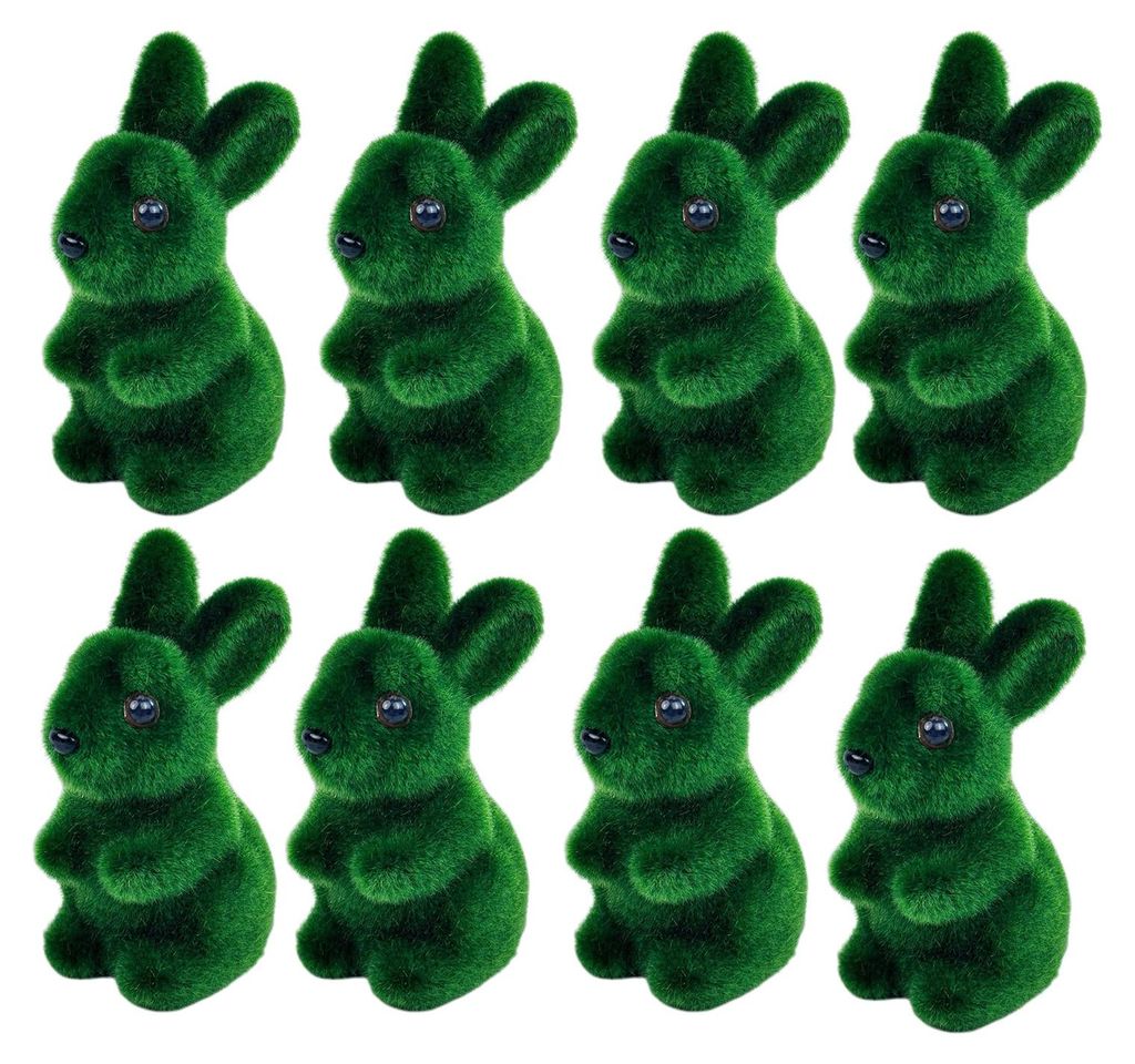 Künstliche Mooshasen-Statue, realistische, flauschige, beflockte Mooshasen-Figur aus Schaumstoff, stehend, für Frühlings- und Osterpartys, drinn...