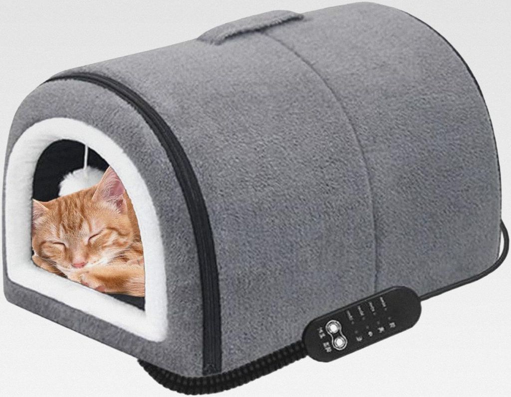 Überzogenes Katzenbett - Hundebett Mit Dach - Temperaturregulierung Halbgeschlossenes Abnehmbares Wärmenest Für Mittelgroße Katzen Welpen Ganzj...