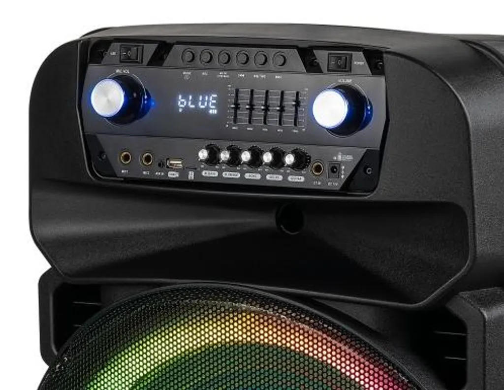 Enceinte Bluetooth 60W avec jeux de lumière LED et 2 micros UHF inclus - 3
