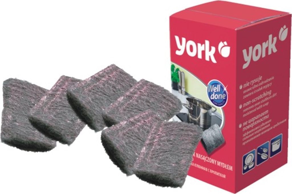 Oceľová vlna s mydlom 6 kusov - YORK Obrázok produktu 