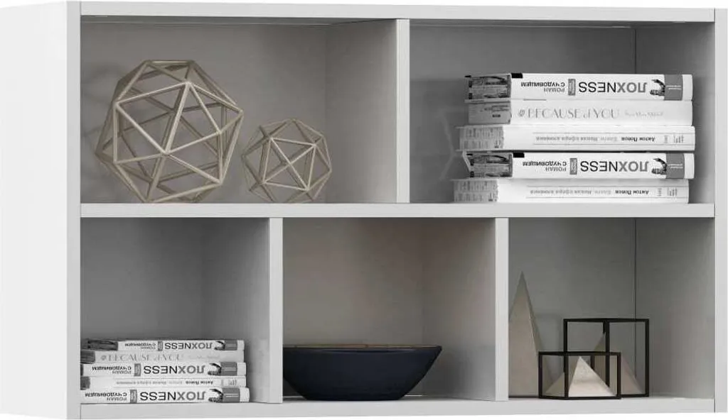 Meuble Rangement Entrée Blanc 50x80 cm - Buffet Bas Bois Compact - 7