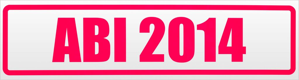 Kiwistar Abi Motiv 2014 Magnetschild Schild magnetisch - 20cm Neonpink - Magnetfolie für Auto PKW Kfz