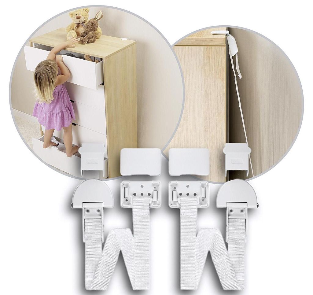 reer Furniture anti-tip kit, 1 Stück(e), Weiß, Kunststoff, Produktbild 