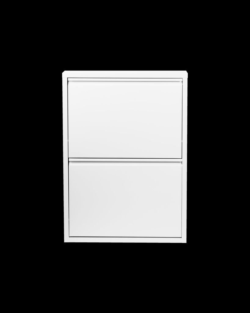 Schuhkipper >WIT< in Weiß, Lackiert, montiert - 50x72x15cm (BxHxT)