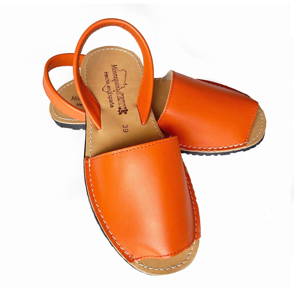 Avarcas Minorquine Sandalen, Uni, Naturleder, Orange, 39 EU
