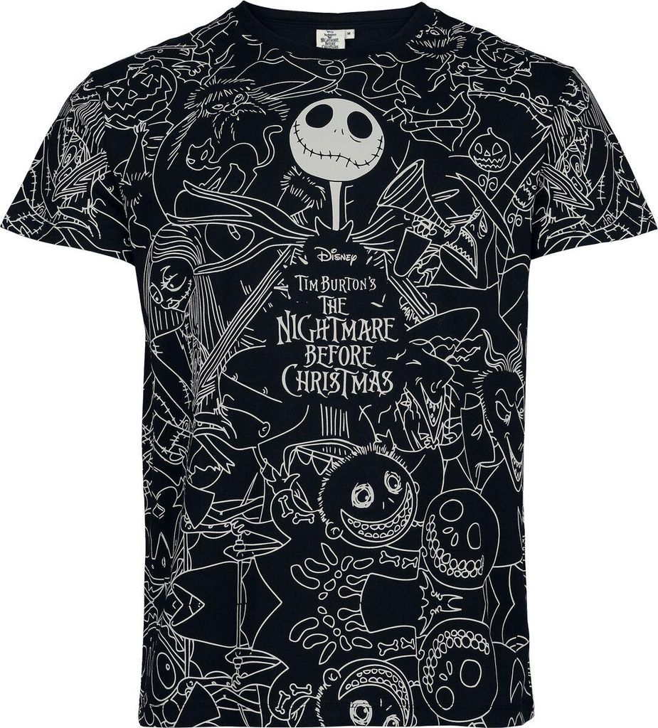The Nightmare Before Christmas T-Shirt Herren Characters schwarz L
