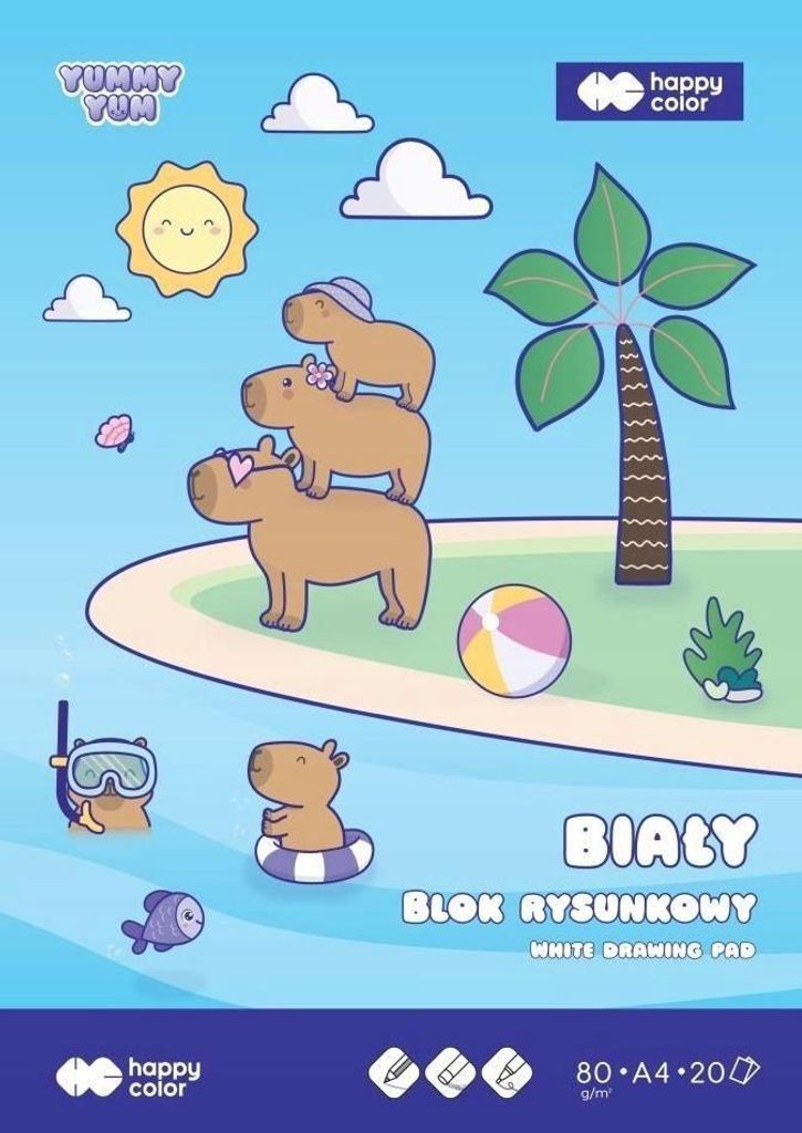 Blok rysunkowy szkolny A4 biały 20 kartek Yummy Yum mix
