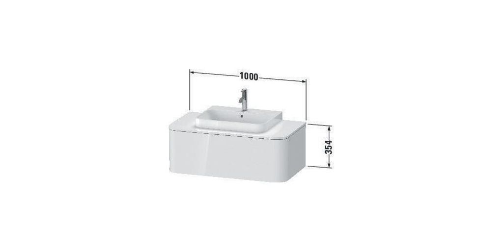 DURAVIT HP4941083830A00 Happy D.2+ KWTU wh 1000x550x354mm,