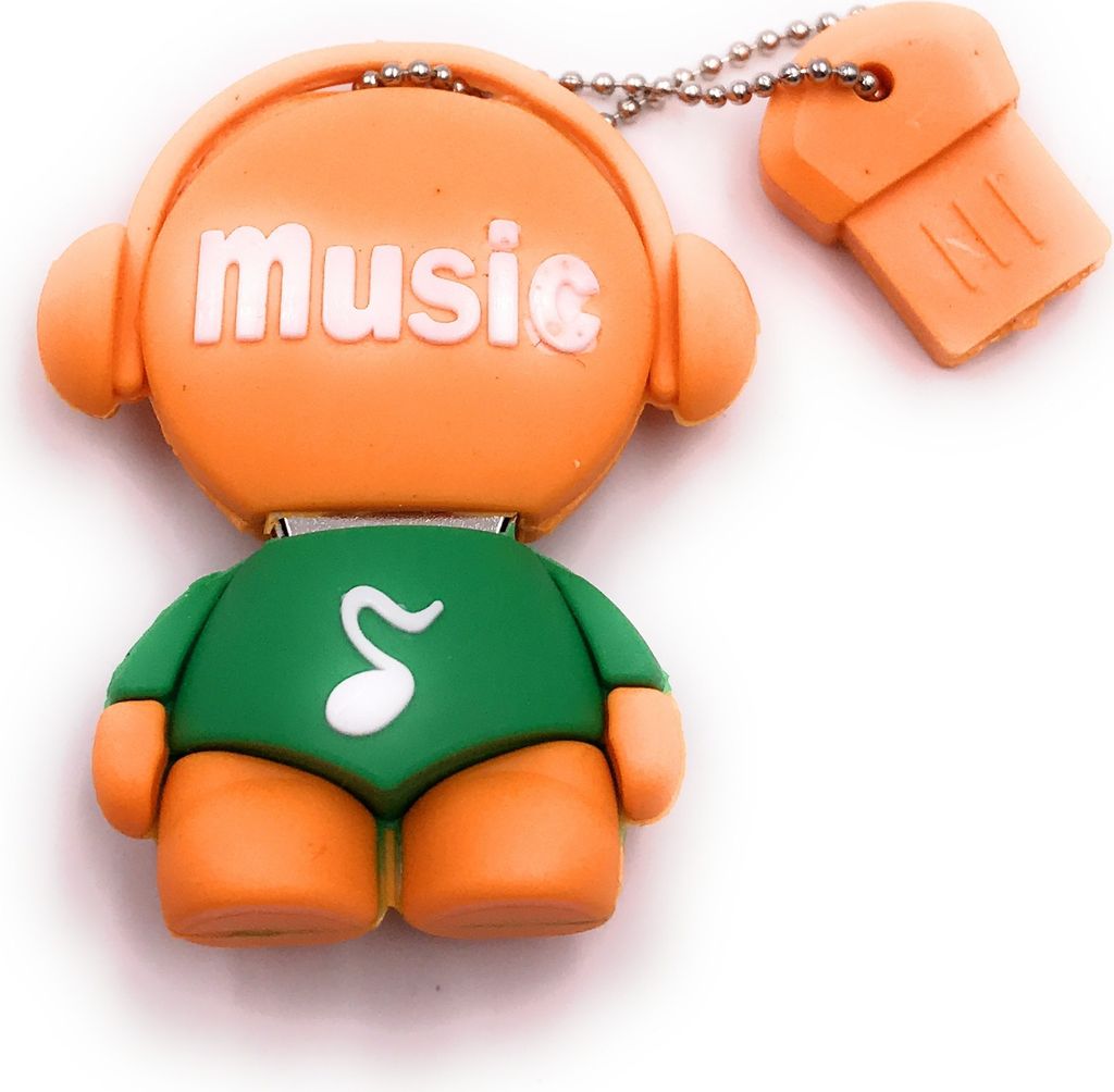 Onlineworld2013 Musicman Musik Kopfhörer Männchen Fugur orange grün Funny USB Stick 64 GB USB 3.0