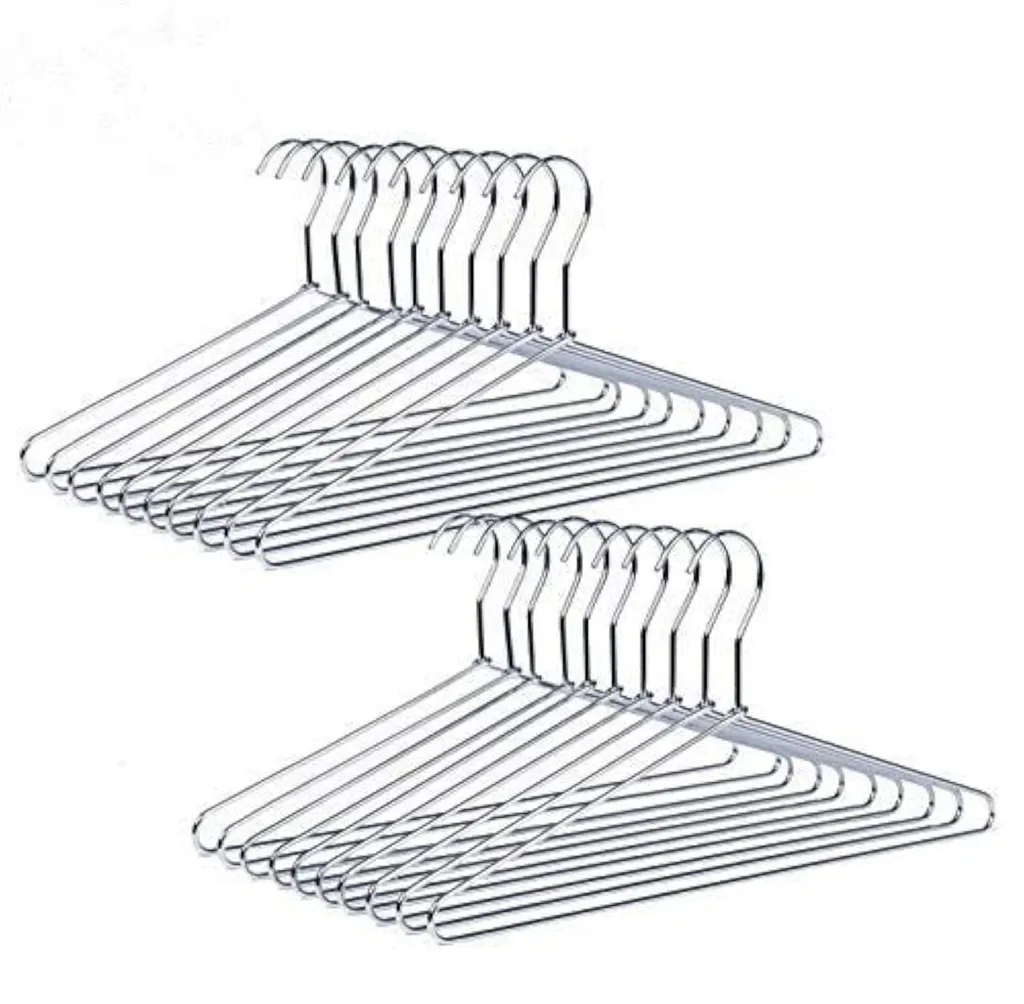 Cintres anti-déformation en fer chromé 43 cm lot de 20 gain de place