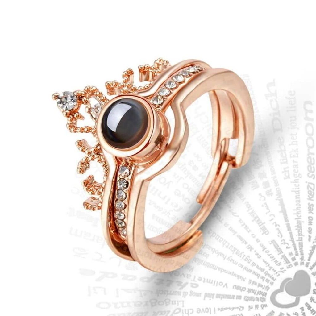 Damenring Liebe Ring Valentinstag Geschenk Ich Liebe Dich 100 Sprachen gold