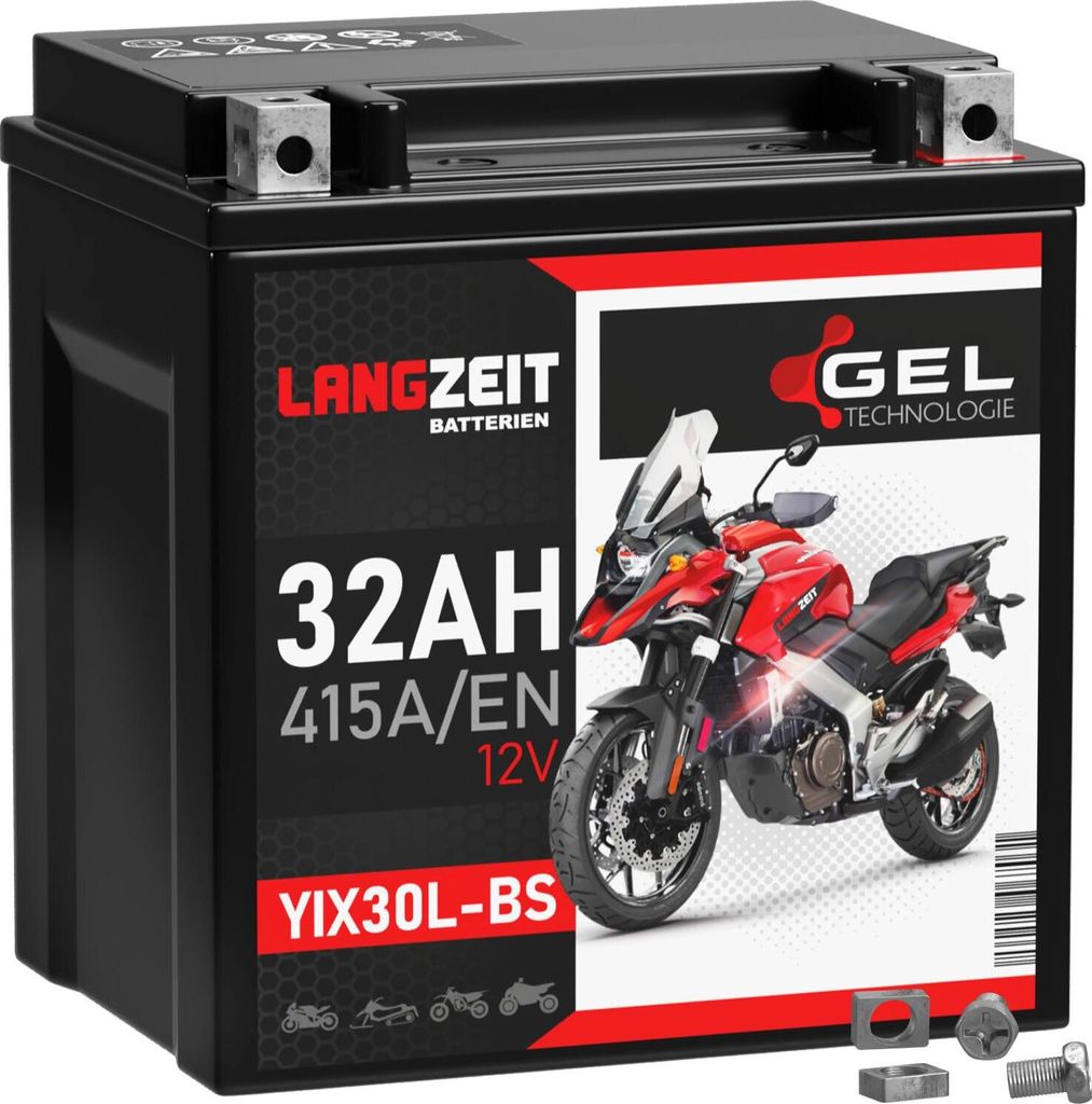 LANGZEIT YIX30L-BS GEL Motorradbatterie 12V 32Ah 415AEN Gel Produktbild 
