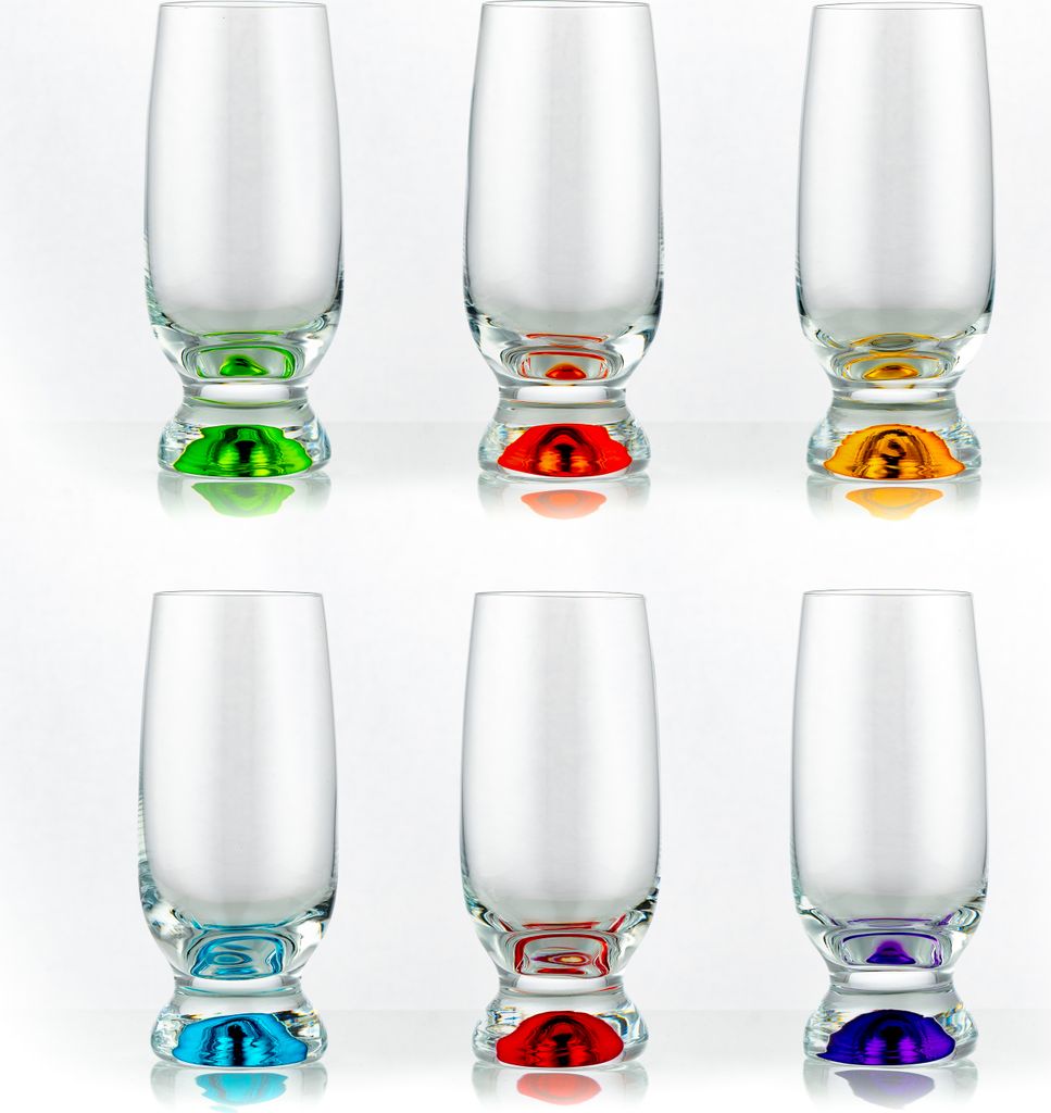Bohemia Gina Sprayed Biergläser Kristallglas Bierglas 350 ml mehrfarbig 6er Set