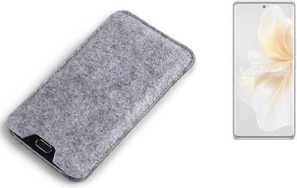 K-S-Trade Filz Handyhülle kompatibel mit Vivo V40 Lite 5G Schutzhülle Filztasche Filz Tasche Case Sleeve Handy Hülle Filzhülle grau