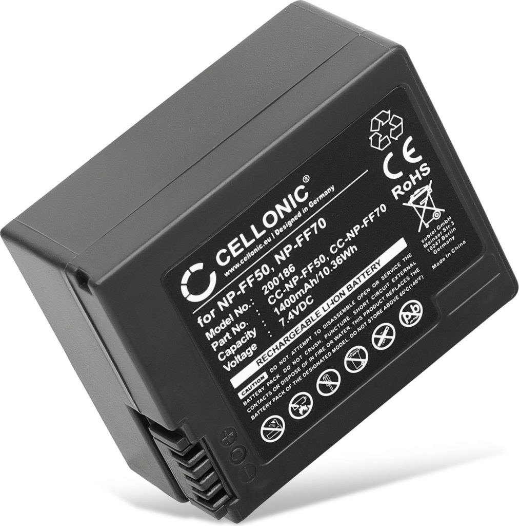 CELLONIC 1x Akku für Kamera Kompatibel mit Sony CCD-TRV108, CCD-TRV118, CCD-TRV128, NP-FF50 - (1400mAh, 7.4V)