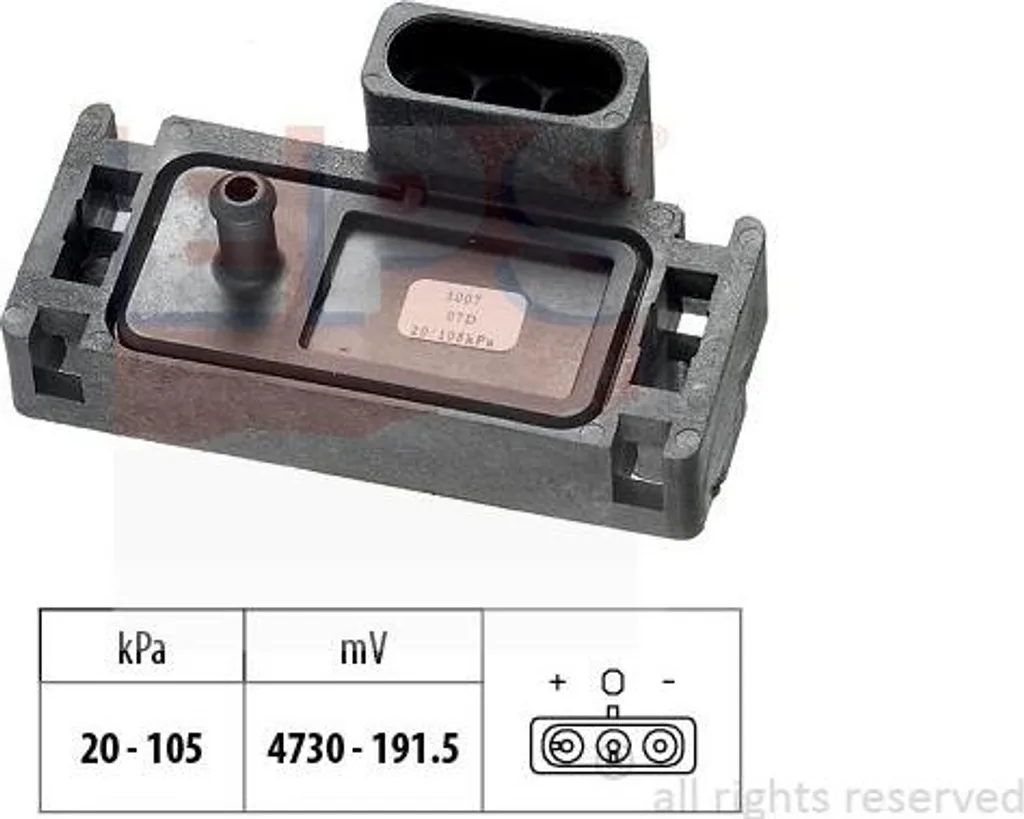 Capteur pression d'air EPS 1.993.007 OE 1211230 pour Opel Corsa A