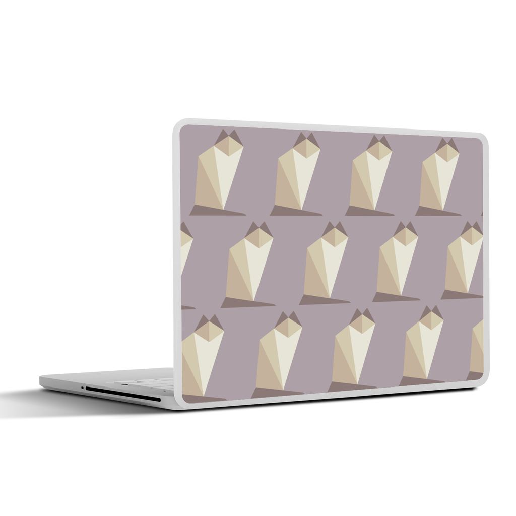 MuchoWow Laptop Aufkleber Sticker Cover Origami - Katze - Muster 32.5x23.5 cm - Sticker für Laptop - Selbstklebend