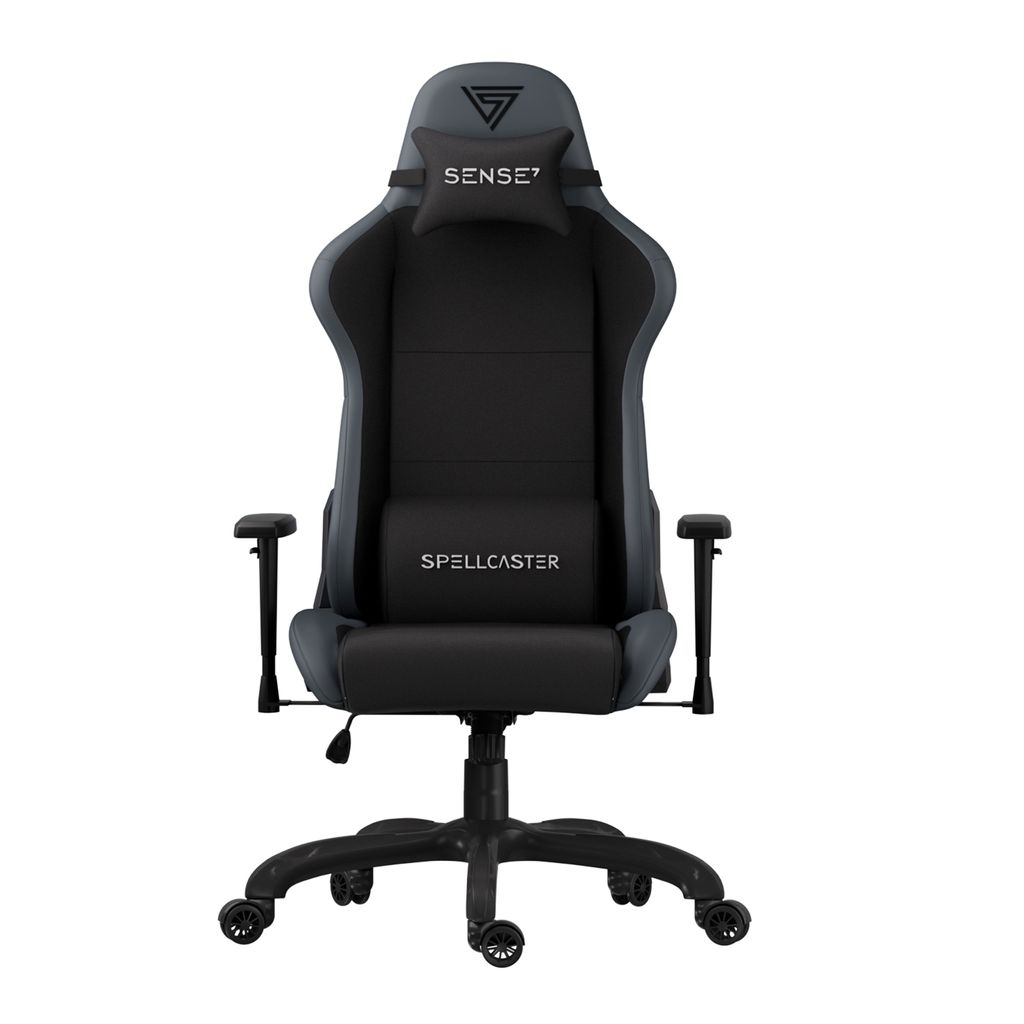 Sense7 Spellcaster FUKU Gamingstuhl Gaming Sessel, Bürostuhl, Ergonomisch Schreibtischstuhl, Drehstuhl mit Kopfstützen bis zu 150 kg, Schwarz und...