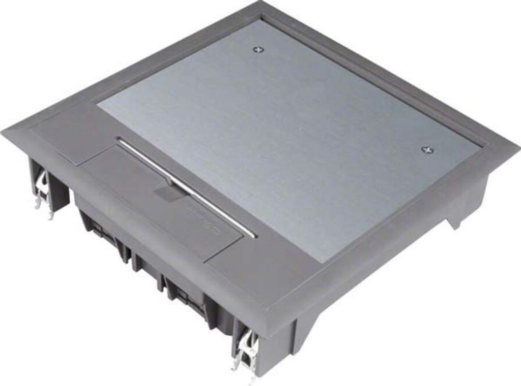 HAGER Versorgungseinheit Q06 200x200mm für 5mm Bodenbelag aus Polyamid eisengrau