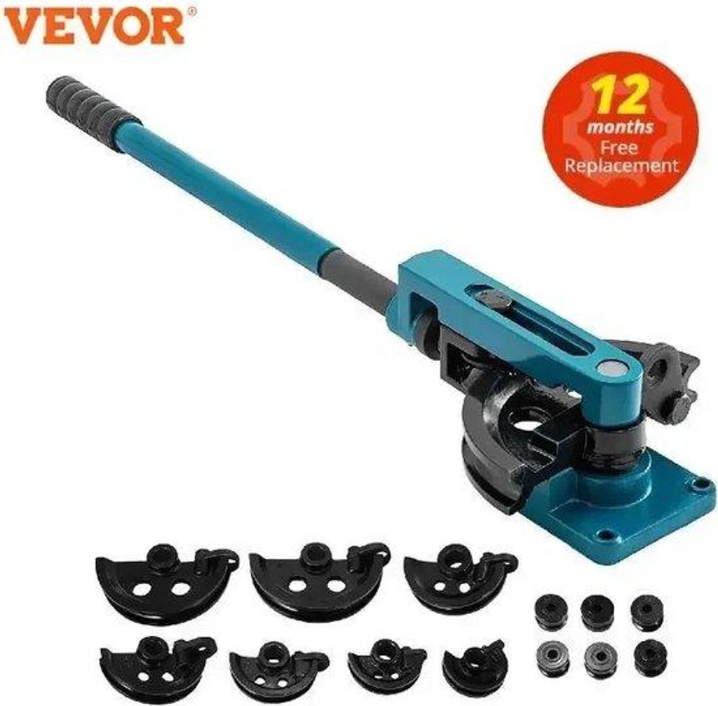 Rohrbiegemaschine – Rohrbieger – Schweres Biegewerkzeug – Mit Matrizen – 10–25 mm – Blau/Schwarz