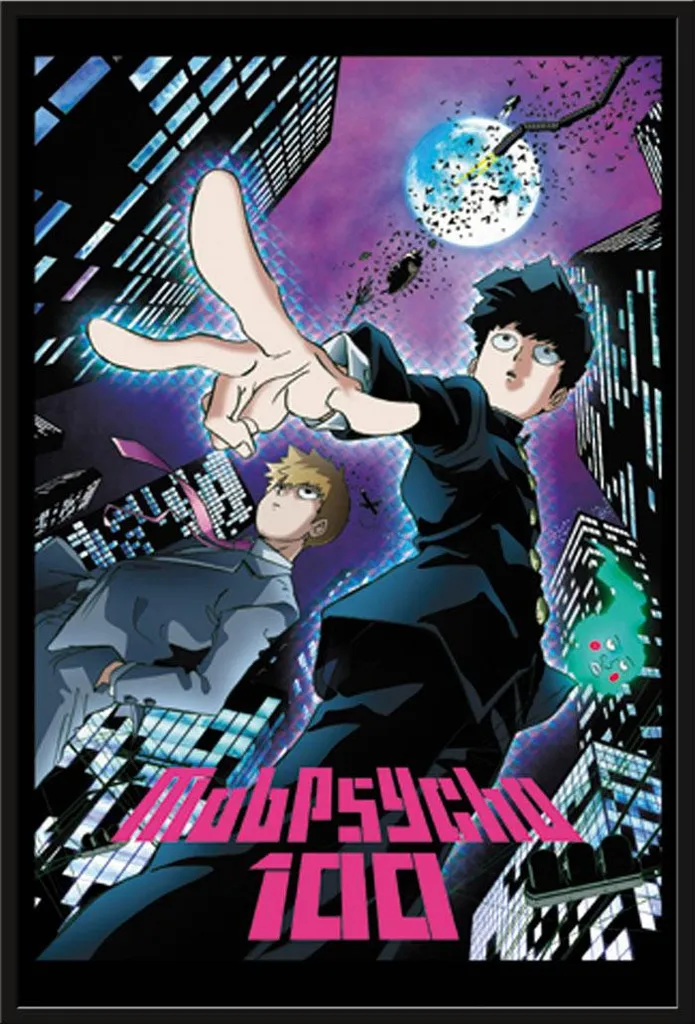 Mob Psycho 100 Poster Ville, Cadre Noir Interchangeable Shinsuke 61x91cm