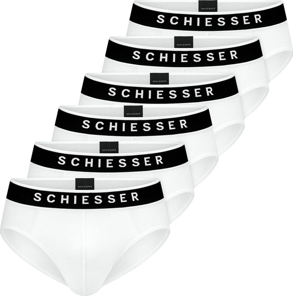 Schiesser 6er Pack 95/5 Organic Baumwolle Rio Slip / Unterhose Sportlicher Webgummibund mit kontraststarkem Logo , Bequeme Beinausschnitte, Angeneh...