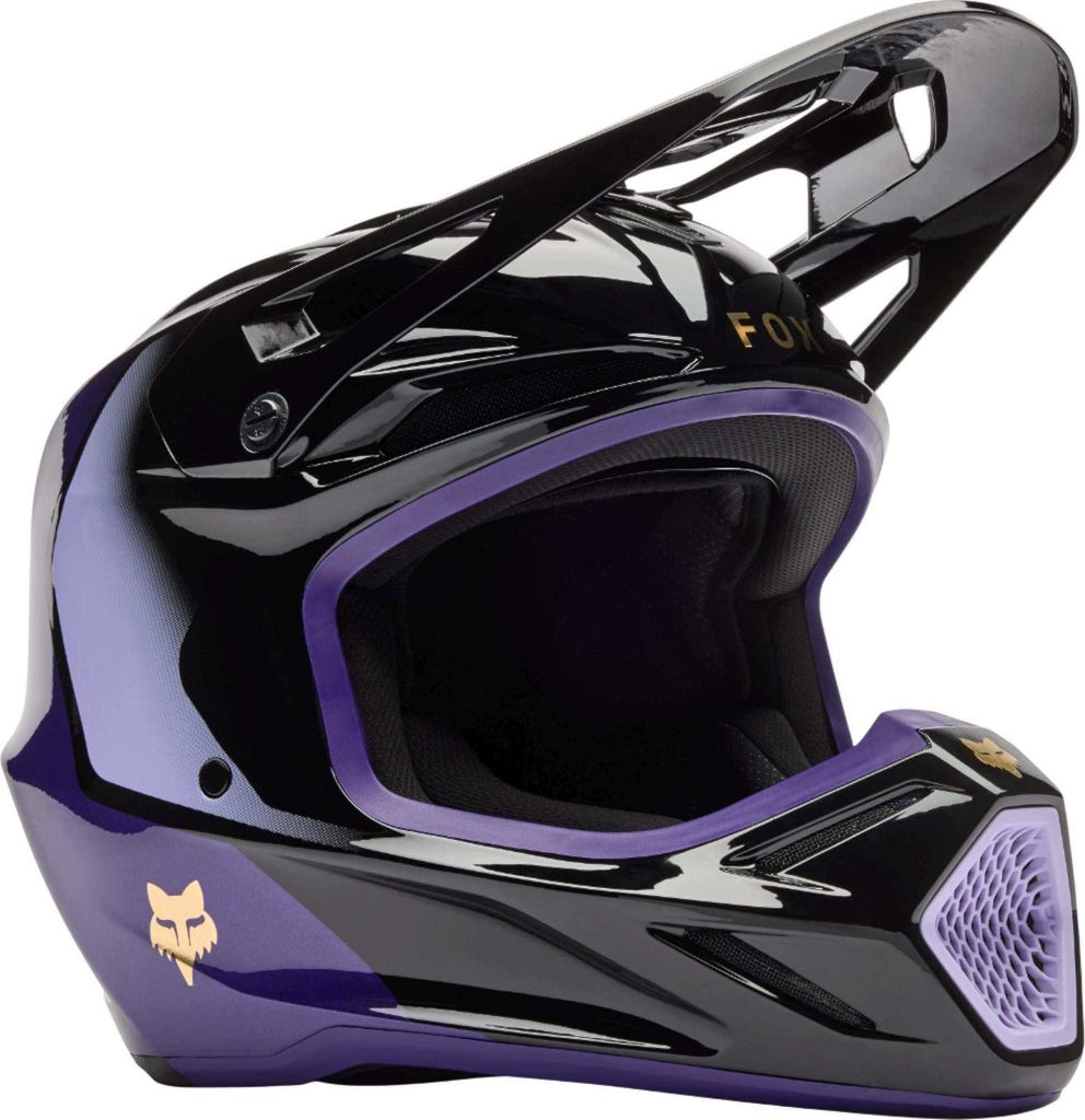 FOX V3 Drip Motocross Helm, schwarz/lila, M (57/58) Produktbild 
