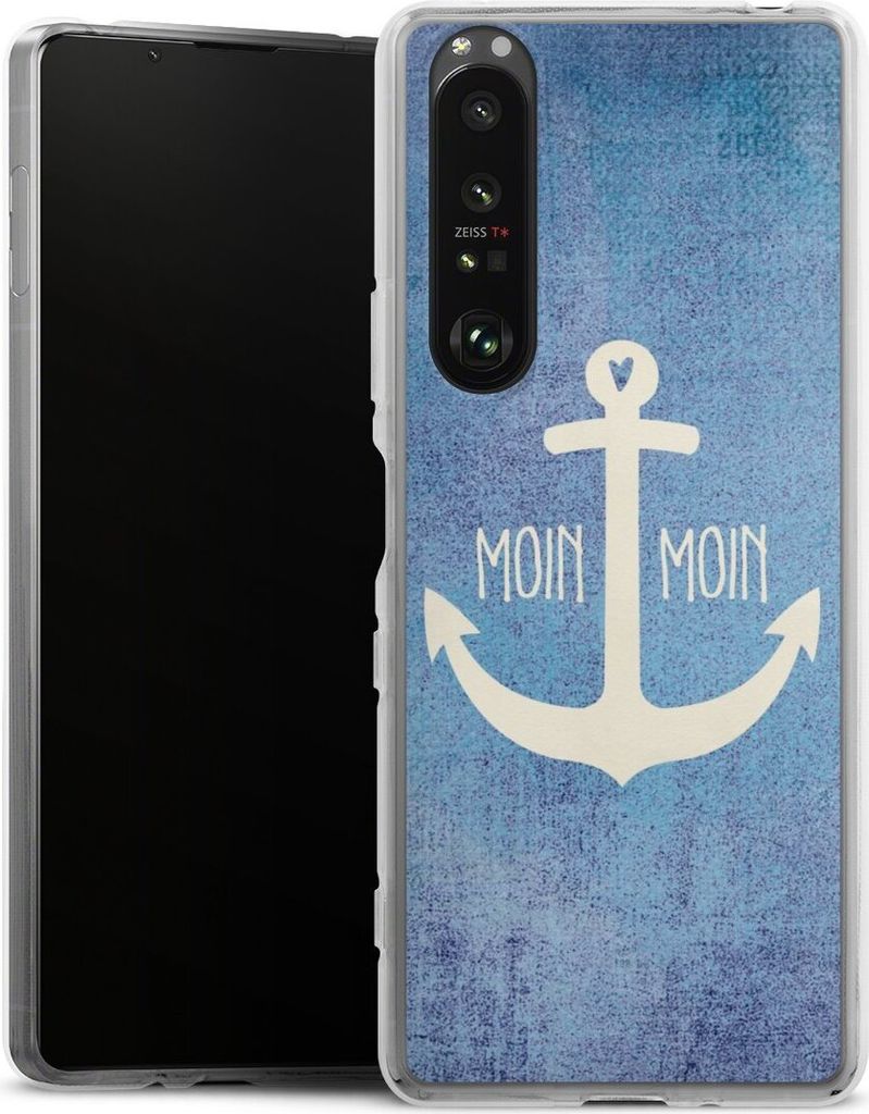 DeinDesign Handyhülle für Sony Xperia 1 III Silikon Hülle Case Smartphone Schutzhülle Anker Blau maritim