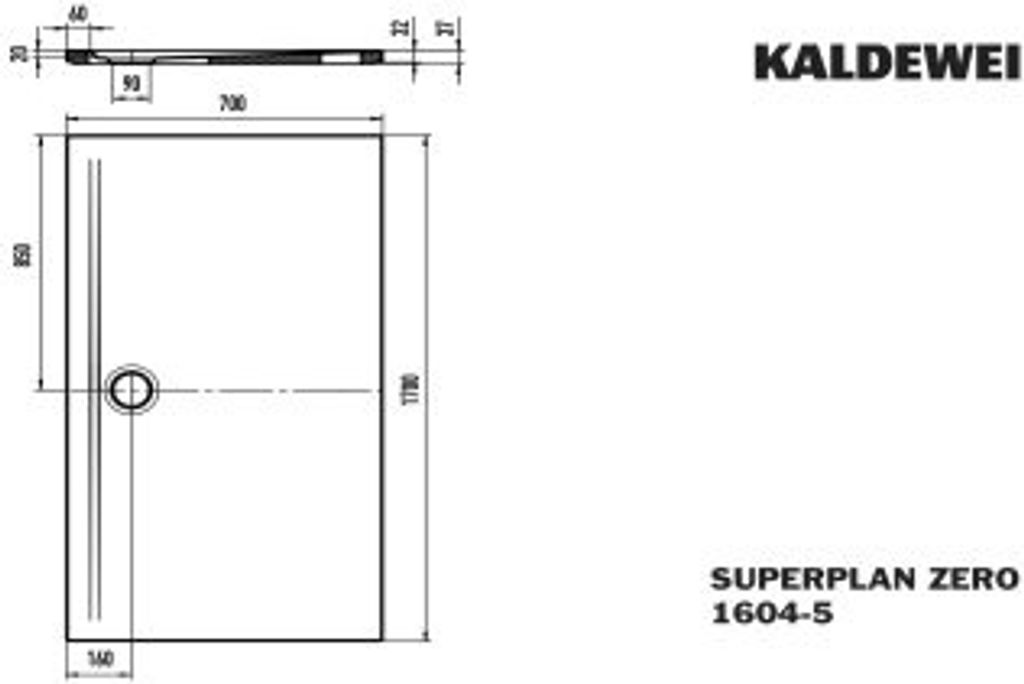 KALDEWEI SUPERPLAN ZERO 1604-5, Duschwanne mit Wannenträger extraflach, 170x70cm, 360447980701