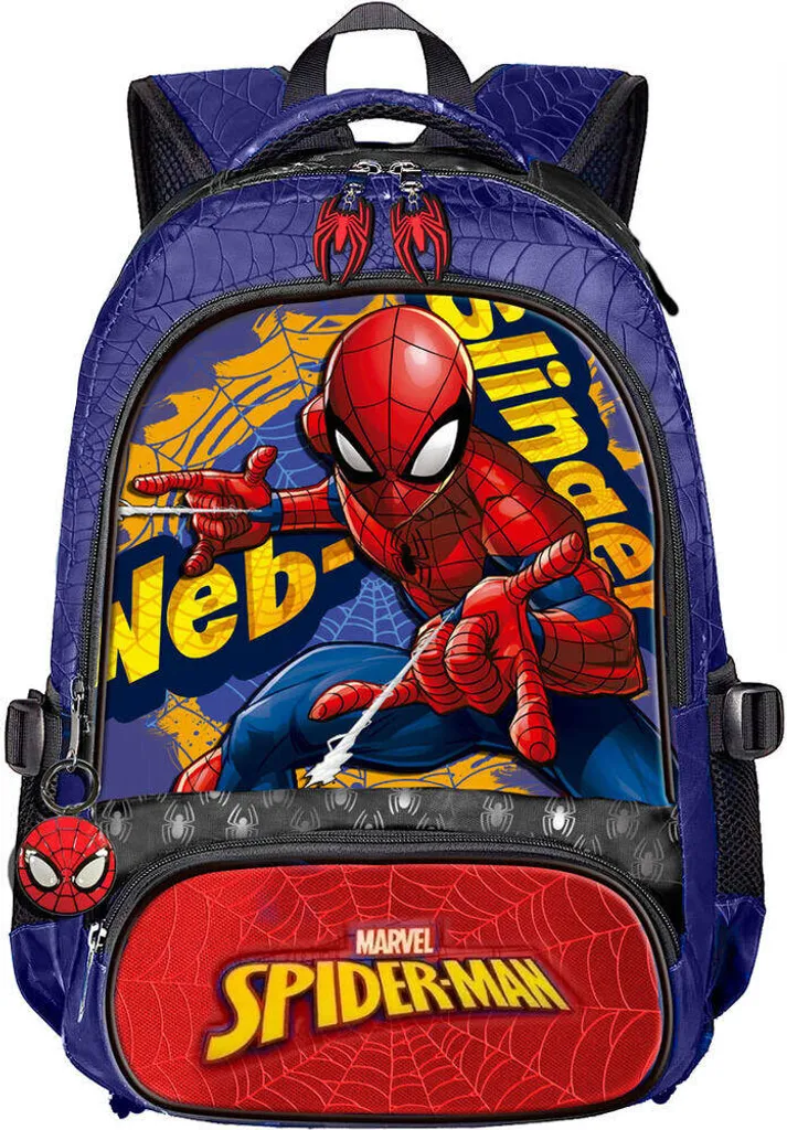 Sac à dos Spiderman 42 cm bleu, idéal pour l'école et le sport