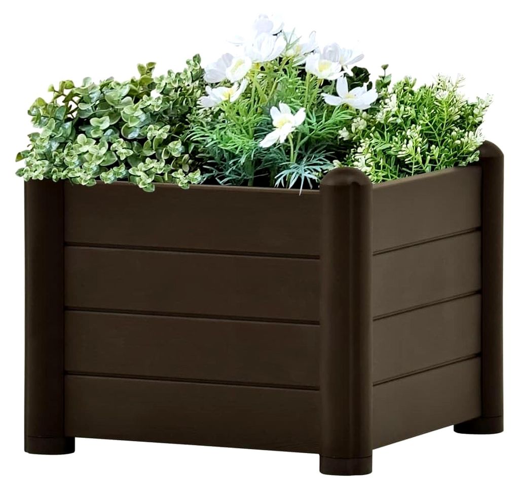 Garten-Hochbeet mit Selbstbewässerungssystem und Spalier, PP-Material, UV-, wetter- und frostbeständig, für Garten, Balkon und Terrasse, Mokka, ...