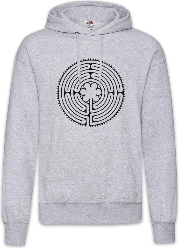 Urban Backwoods Flower Maze, Herren Hoodie, Farbe: Hellgrau, Größe: L
