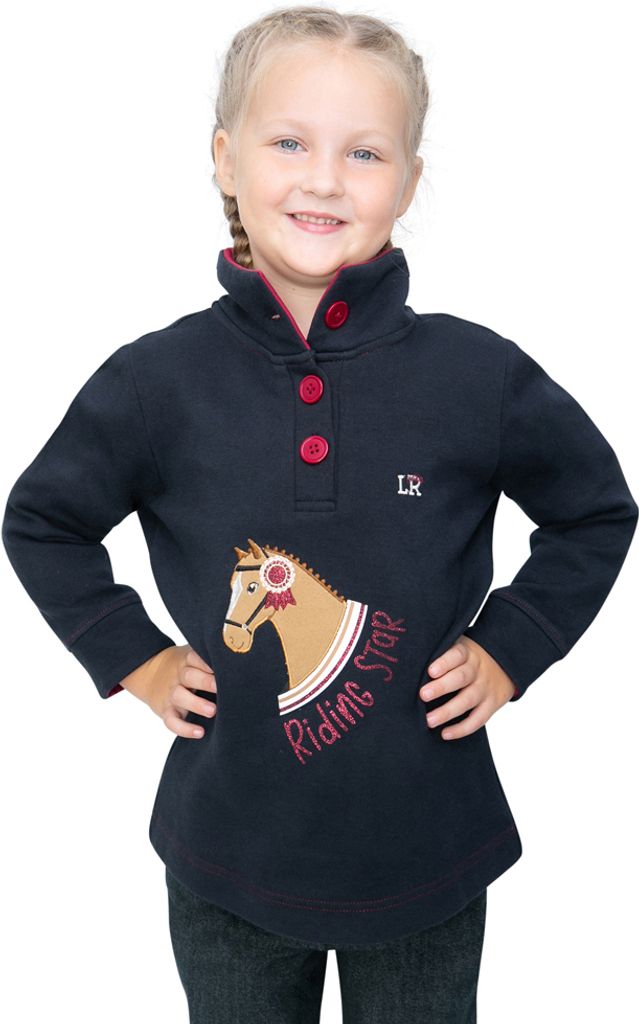 Little Rider - "Riding Star Collection" Pullover für Mädchen BZ5159 (104) (Marineblau/Burgunderrot)