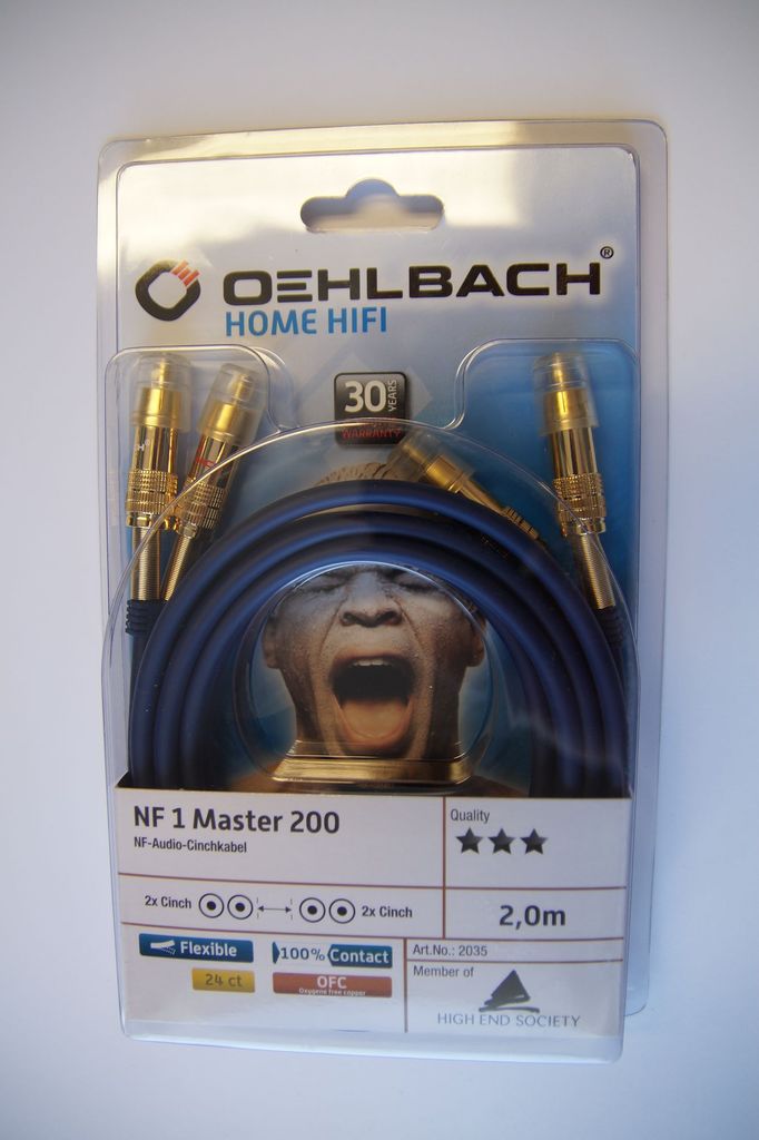 OEHLBACH 2035, 2 x RCA, Samec, 2 x RCA, Samec, 2 m, Modrá Obrázek produktu 
