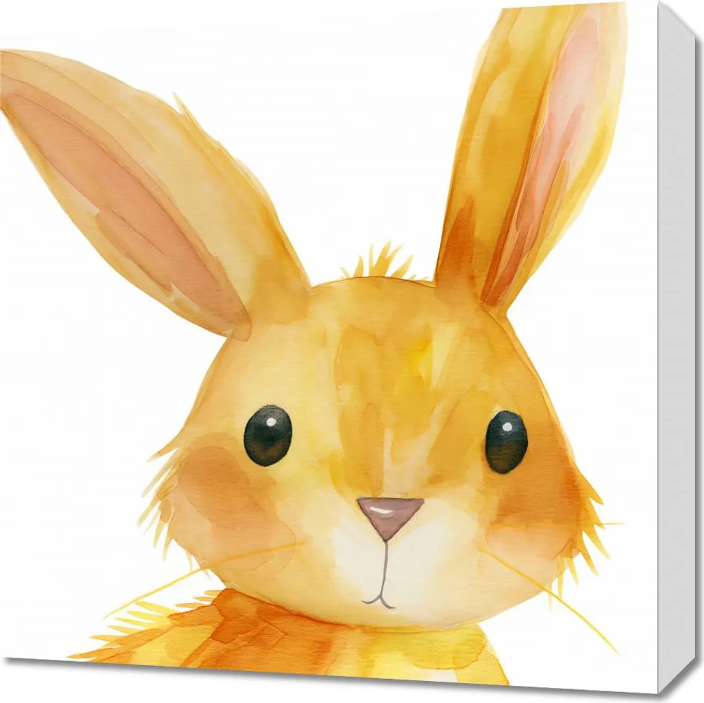 Quadro 50x50 cm Coniglietto Dolce - Stampa su Tela per Cameretta Bambini