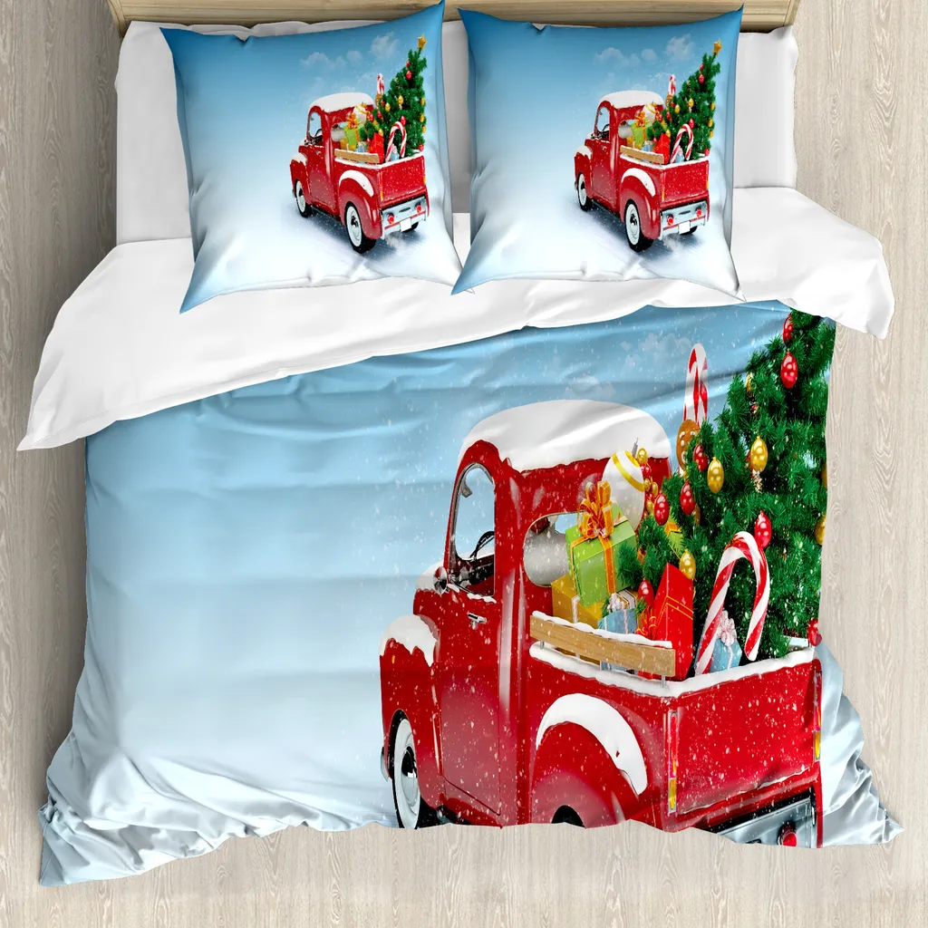 Set Copripiumino Natale Camion Vintage 155x220 cm - ABAKUHAUS