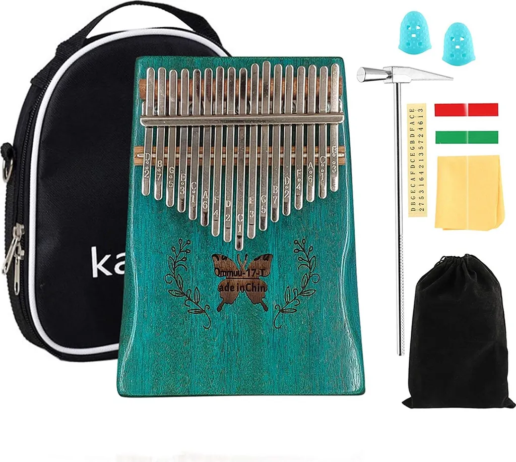 Piano à Pouce Kalimba 17 Touches Instrument de Musique Nomade en Bois