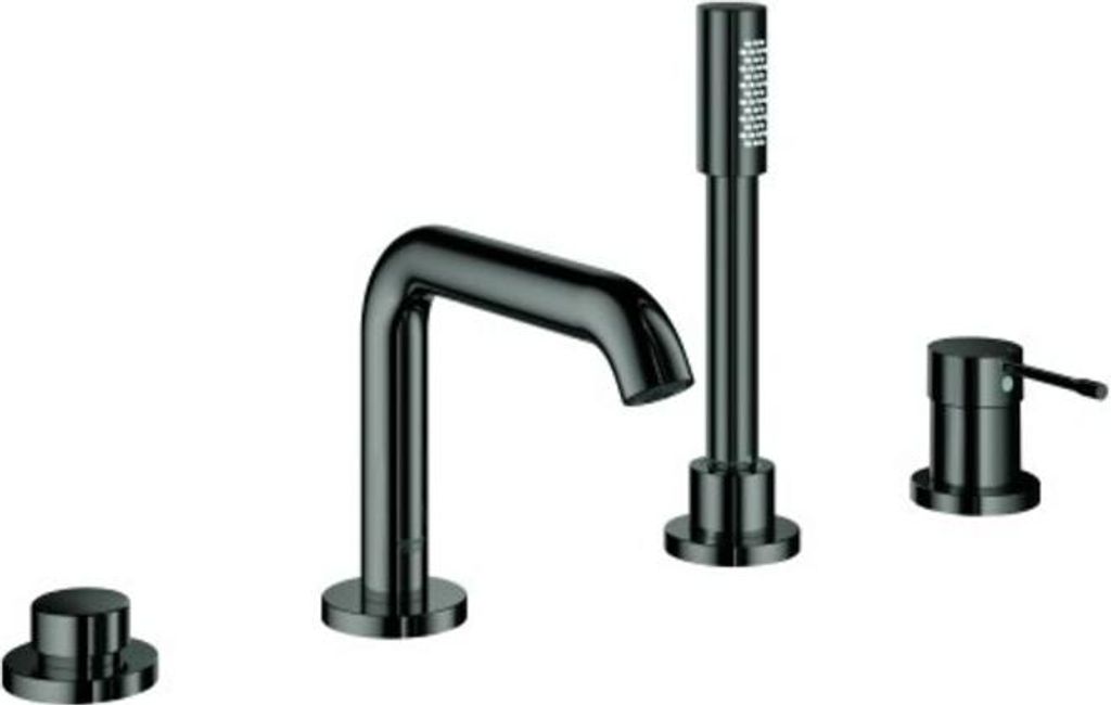GROHE 4-Loch Einhand-Wannenkombination Essence 25251_1, eigensicher, Professional Edition, hard graphite
