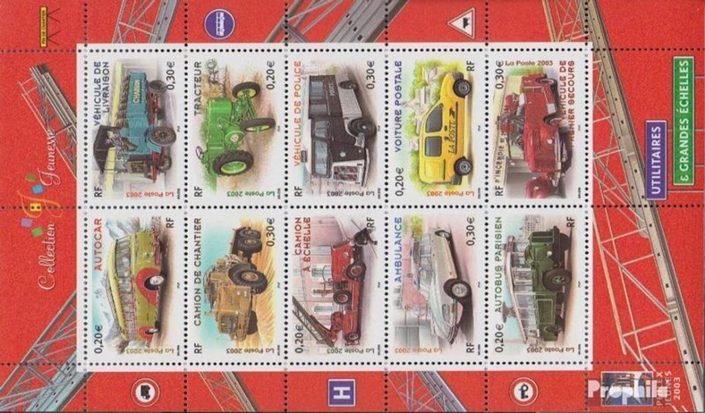 Briefmarken Frankreich 2003 Mi 3751-3760 Kleinbogen (kompl.Ausg.) postfrisch PHILEXJEUNES03