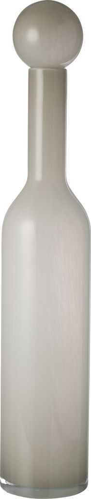 J-Line Vase Flasche+Deckel Einfarbig Glas Grau Large
